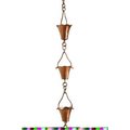 Patina Products Copper Fluted Cup Rain Chain - Half Length R277H